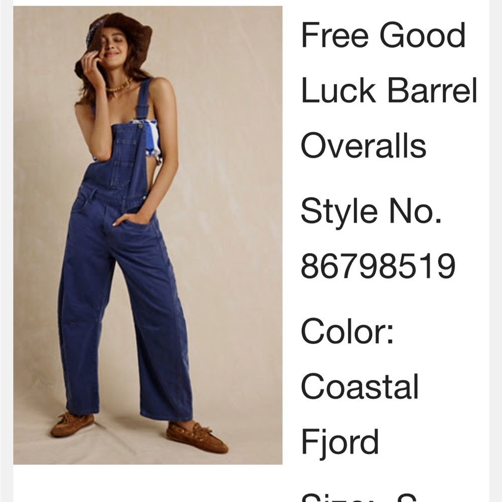 Free People We The Free Good Luck Barrel Overalls - Picture 2 of 8